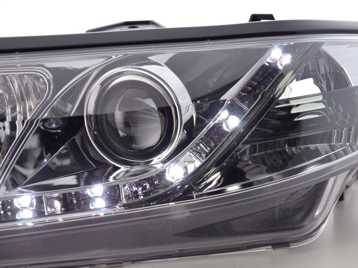 Scheinwerfer Set Daylight LED TFL-Optik Renault Laguna (Typ G) 01-05 chrom Scheinwerfer Set Daylight LED TFL-Optik Renault Laguna (Typ G) 01-05 chrom